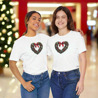Load image into Gallery viewer, Heart Shaped Wreath Tee Short Sleeve Adult - Wear Your Heart On Your Wreath - The Pleasant Workshop
