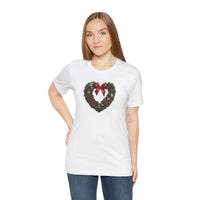 Load image into Gallery viewer, Heart Shaped Wreath Tee Short Sleeve Adult - Wear Your Heart On Your Wreath - The Pleasant Workshop
