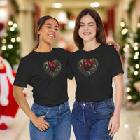 Load image into Gallery viewer, Heart Shaped Wreath Tee Short Sleeve Adult - Wear Your Heart On Your Wreath - The Pleasant Workshop
