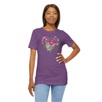 Load image into Gallery viewer, Heart of Flowers Short Sleeve Adult Tee - The Pleasant Workshop
