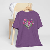 Load image into Gallery viewer, Heart of Flowers Short Sleeve Adult Tee - The Pleasant Workshop
