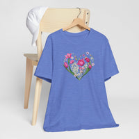 Load image into Gallery viewer, Heart of Flowers Short Sleeve Adult Tee - The Pleasant Workshop
