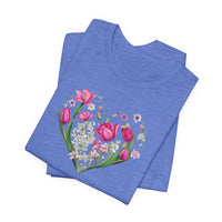 Load image into Gallery viewer, Heart of Flowers Short Sleeve Adult Tee - The Pleasant Workshop
