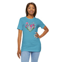Load image into Gallery viewer, Heart of Flowers Short Sleeve Adult Tee - The Pleasant Workshop
