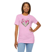Load image into Gallery viewer, Heart of Flowers Short Sleeve Adult Tee - The Pleasant Workshop
