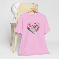 Load image into Gallery viewer, Heart of Flowers Short Sleeve Adult Tee - The Pleasant Workshop
