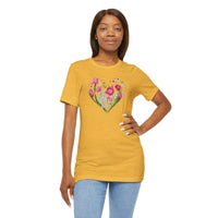Load image into Gallery viewer, Heart of Flowers Short Sleeve Adult Tee - The Pleasant Workshop
