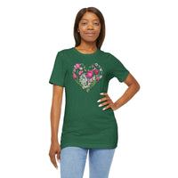Load image into Gallery viewer, Heart of Flowers Short Sleeve Adult Tee - The Pleasant Workshop
