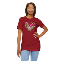 Load image into Gallery viewer, Heart of Flowers Short Sleeve Adult Tee - The Pleasant Workshop
