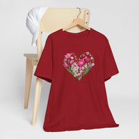 Load image into Gallery viewer, Heart of Flowers Short Sleeve Adult Tee - The Pleasant Workshop
