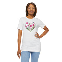 Load image into Gallery viewer, Heart of Flowers Short Sleeve Adult Tee - The Pleasant Workshop
