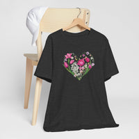 Load image into Gallery viewer, Heart of Flowers Short Sleeve Adult Tee - The Pleasant Workshop
