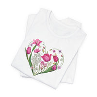 Load image into Gallery viewer, Heart of Flowers Short Sleeve Adult Tee - The Pleasant Workshop
