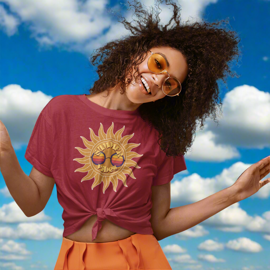 Summer Vibes Cool Shades Tee Adult Short-Sleeve T-Shirt - The Pleasant Workshop