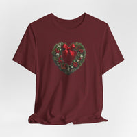Load image into Gallery viewer, Heart shaped wreath tee - Wear Your Heart On Your Wreath - The Pleasant Workshop
